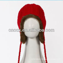 PK17ST338 ladies fashion bomber hat with warm fur inside